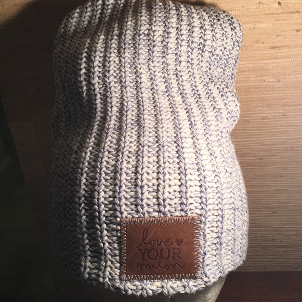 Love Your Melon black speckled beanie one size